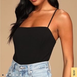 Sweet Little Ties Black Sleeveless Tie-Back Bodysuit